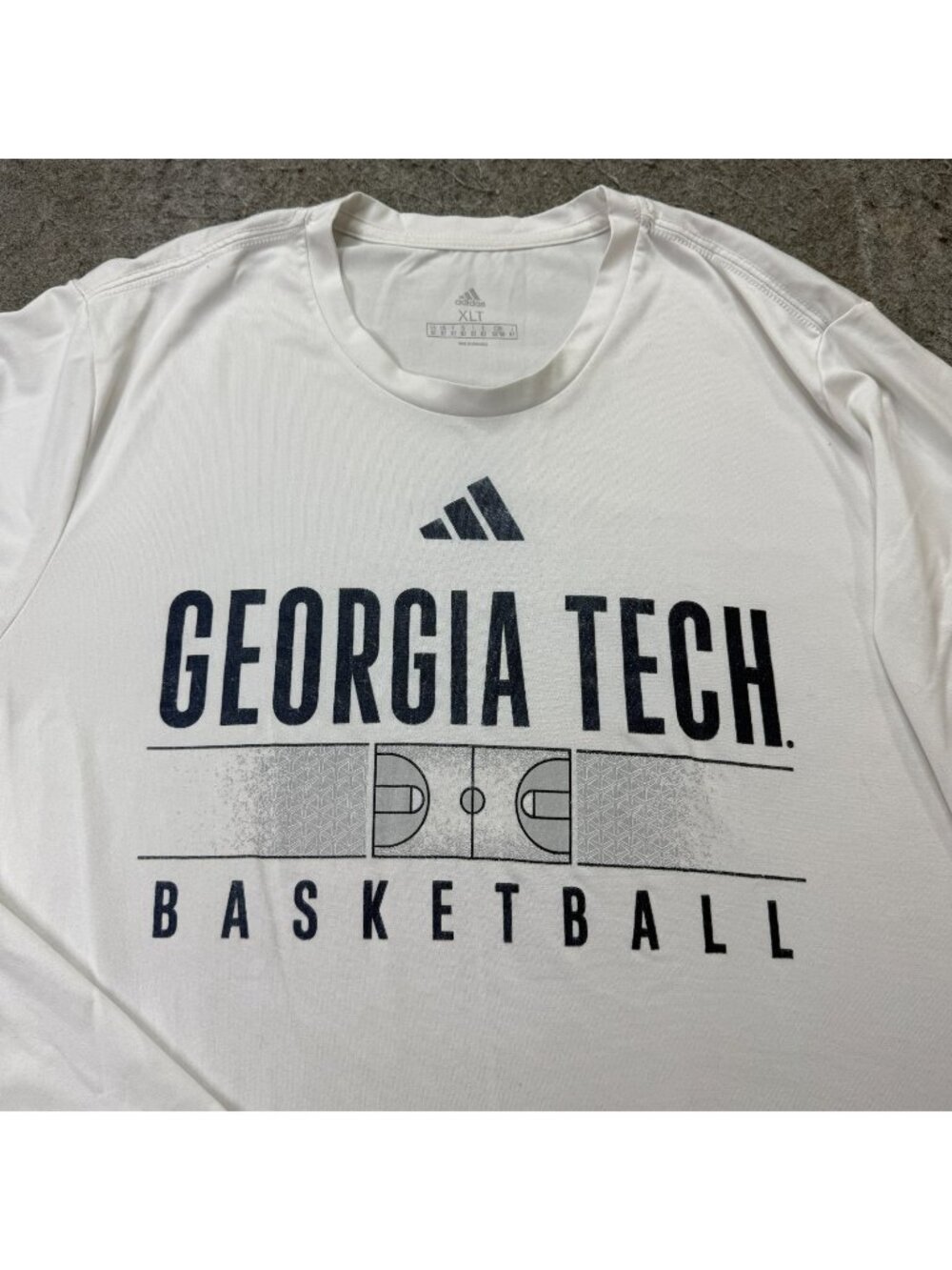 Georgia Tech Yellow Jackets Adidas Shirt Men XLT White Crew Long Sleeve